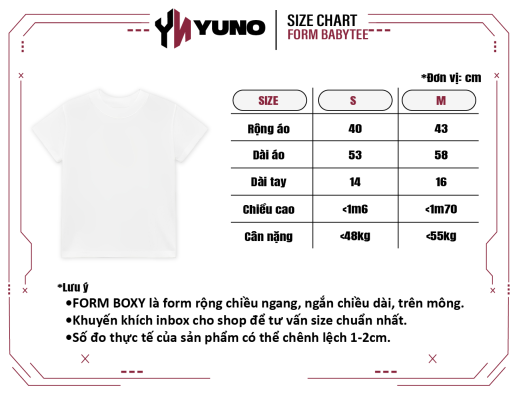 SIZE YUNO BABYTEE WHITE