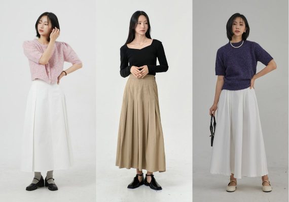Phối đồ với chân váy dài