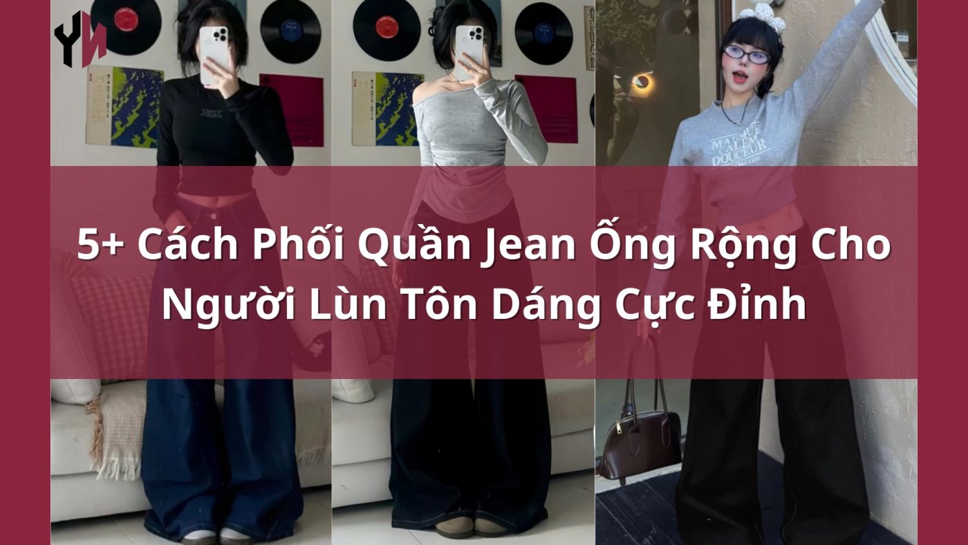 cách phối quần jean ống rộng cho người lùn 1