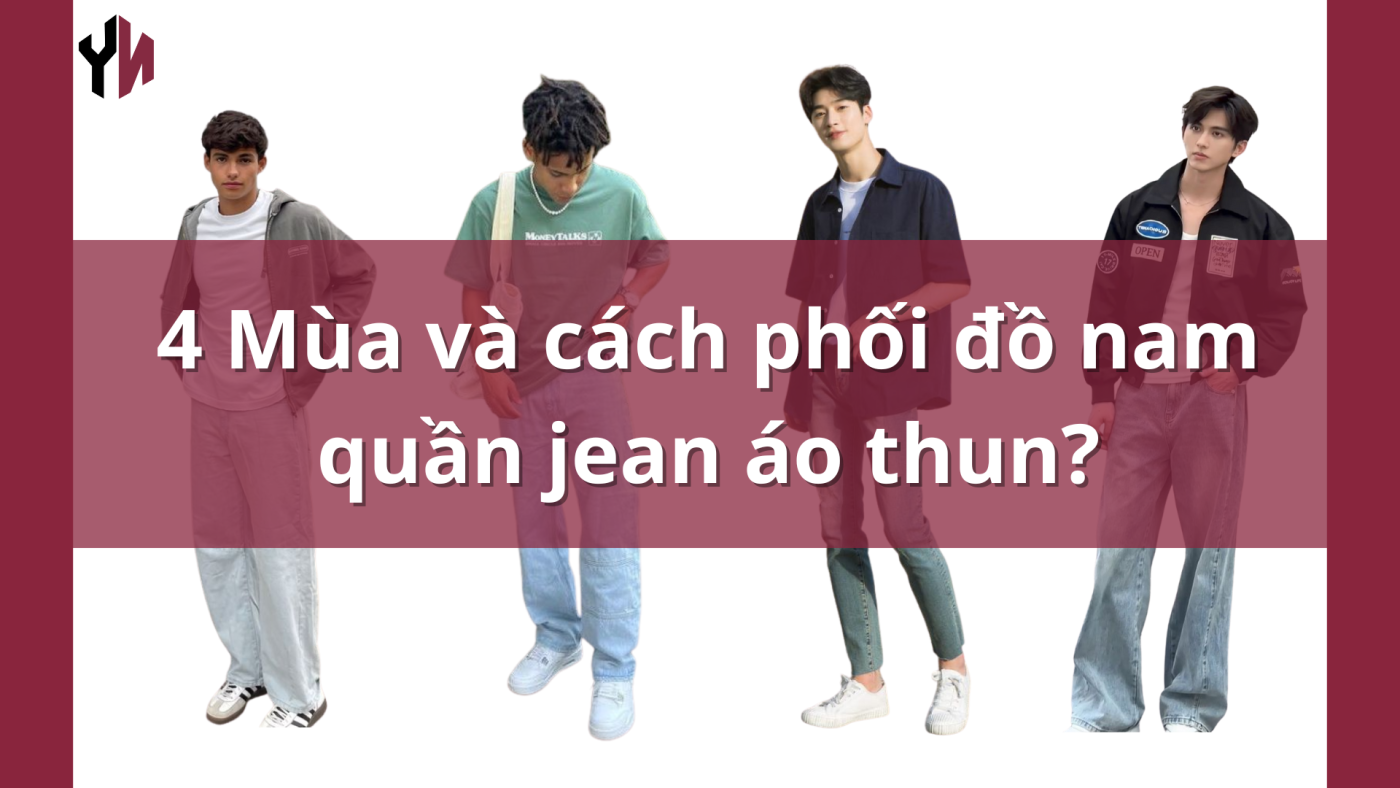 cách phối đồ nam quần jean áo thun