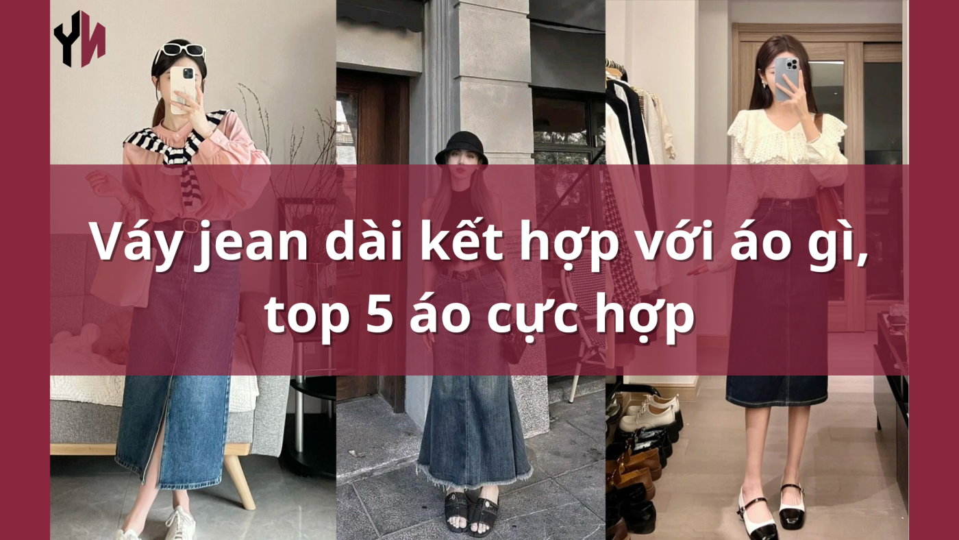 váy jean dài kết hợp với áo gì (1)