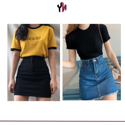 áo thun mặc với chân váy (2)