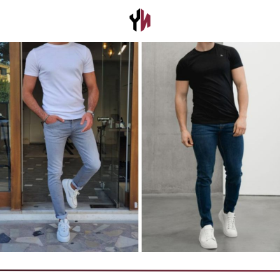 cách phối đồ với áo thun và quần jean nam - vuông
