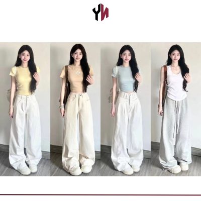 cách phối quần jean ống rộng cho người lùn