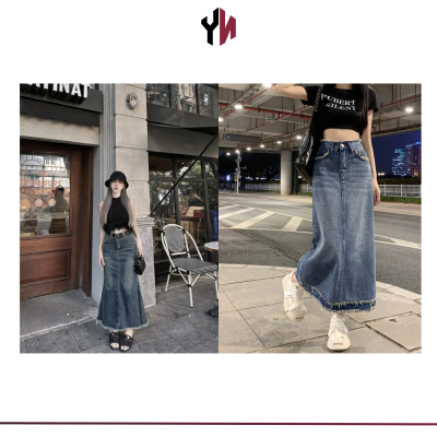 váy jean dài kết hợp với áo gì (1)