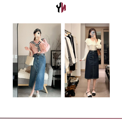 váy jean dài kết hợp với áo gì (1)