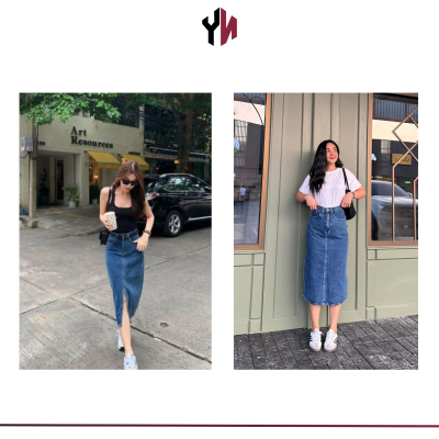 váy jean dài kết hợp với áo gì (1)